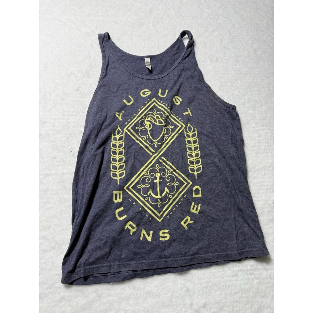 August Burns Red Tank Top Women's Medium Navy Blue Graphic‎ Band Shirt Christian